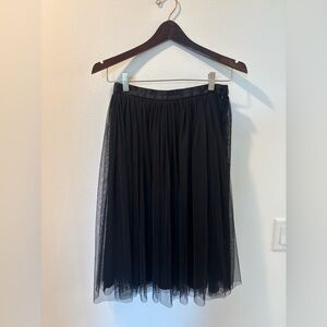 Needle & Thread  Tulle Midi Skirt Women US 4 Black Pleated A-Line